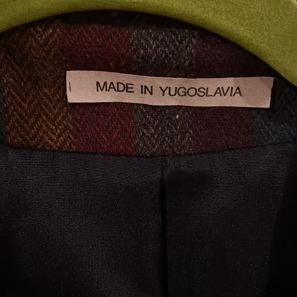 Swingles Vtg 70’s cropped blazer, wool. herringbone striped pattern - Picture 11 of 12